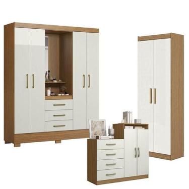 Imagem de Guarda Roupa Solteiro Paris 2045150 com Armário Multiuso 2 Portas 2000