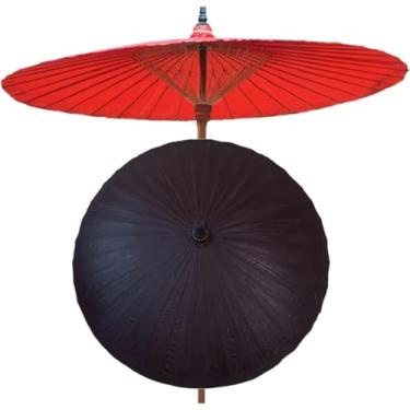 Imagem de Guarda-sol Redondo De 2m E, Guarda-sol De Oleado Artesanal Ao Ar Livre, Guarda-sol De Jardim De Bambu Clássico, Guarda-sol Portátil, Proteção Uv, à Prova De Chuva, Nero
