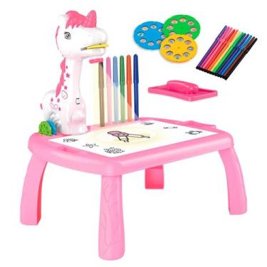 Imagem de Mesa Unicórnio Educativa Com Projetor Para Desenho Infantil Com Caneti