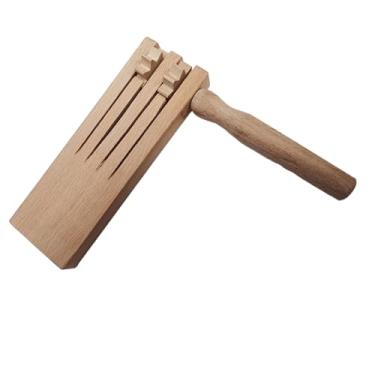 Imagem de QIEIEI Catracas de madeira que fazem barulho mexicanos tradicionais Matraca chocalhos jogo chocalhos de madeira instrumento de catraca para festa