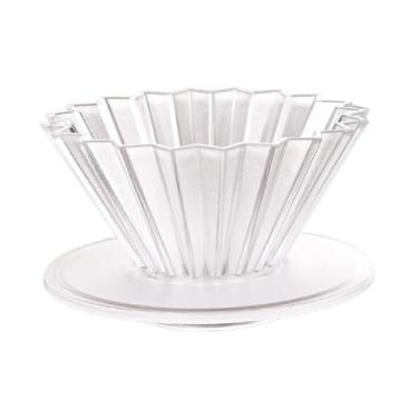 Imagem de YWJLQH Filtro de café de resina, cafeteira de xícara única, cone de filtro de infusão reutilizável, cafeteira manual para cozinha, escritório, casa, café, Claro E Claro