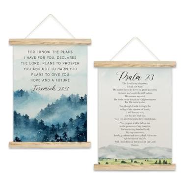 Imagem de Huastatewolf For I Know The Plans Poster Hanger Frame, Bible Verse Wall Decor For Home Office, Inspirational Quotes For Prayer Closet, 11,8 x 16 polegadas, 04