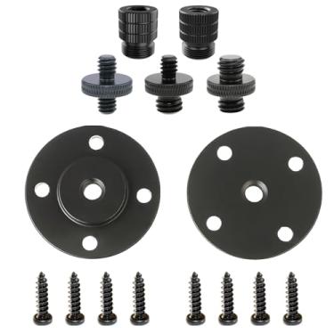 Imagem de Homeet Suporte de adaptador de câmera multifuncional para microfone de mesa com 2 peças, montagem em flange macho 1/4-20 e 3/8-16 e 5/8-27 polegadas fêmea para monitor de microfone