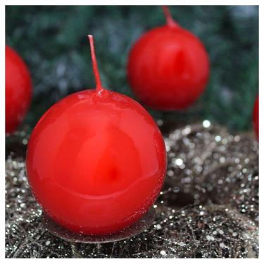Imagem de Kit 2 Velas Bola De Natal Clássica Vermelha Natalina 7cm