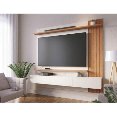 Imagem de Painel Para Tv Home Suspenso Ambiente Juriti 1.8 Off White Matte Freijó – Colibri