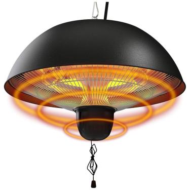 Imagem de Aquecedor Suspenso Externo Elétrico com 3 Modos Aquecimento e IP55 à Prova D`água, 110V 1500W, Paraheeter, Preto