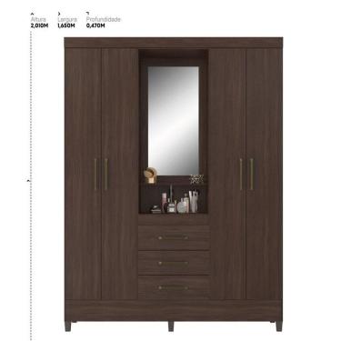 Imagem de Guarda Roupa Casal Capelinha Persia Café - Demóbile