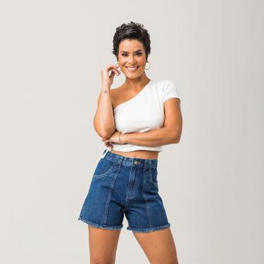 Imagem de Shorts Jeans Feminino Cintura Alta Disparate-Feminino