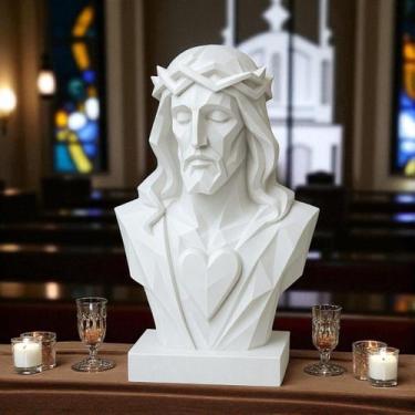 Imagem de Escultura "Coração do Salvado " - Representa jesus com seu coração sag