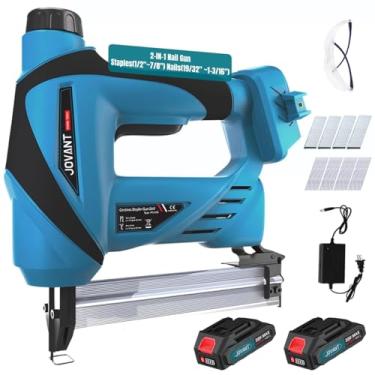 Imagem de jovant Pistola De Pregos Alimentada Por Bateria, Pistola De Pregos Sem Fio Com 2 Baterias De Íons De Lítio De 2,0 Ah, Pistola De Pregos Elétrica 2 Em 1 De 20 V Com Removedor De Grampos, Pistola De P