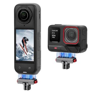 Imagem de Flymile Base magnética de liberação rápida X5 para Insta360 X5, suporte de liga de alumínio para Insta 360 Ace Pro 2/Ace Pro/Ace, com orifício rosqueado de 1/10.2 cm e adaptador de câmera de ação