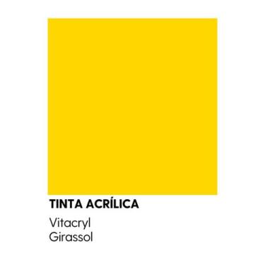 Imagem de Tinta Emborrachada Acetinada Amarelos - Vitacryl, GIRASSOL, 3,6 lts