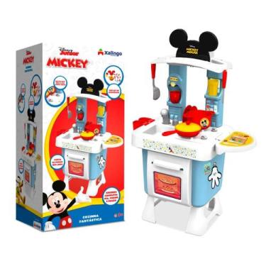 Imagem de Brinquedo Cozinha Mickey Minnie Pia Fogão Casinha - Xalingo, Azul
