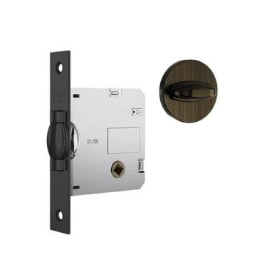 Imagem de Fechadura Pivotante 1025 WC Roseta Redonda - Stam, Escovado Antique