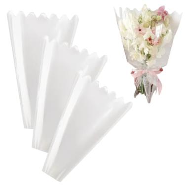 Imagem de BBJ WRAPS Sacos de flores transparentes para buquês impermeáveis e duráveis para floristas, sacos de celofane de flores para suprimentos de arranjos de floristas, 30 x 8 x 40 cm, 100 unidades (M