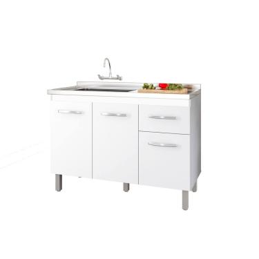 Imagem de Balcão de Cozinha Sem Tampo 3 Portas 1 Gaveta 120cm Anita - SSX Multicoisas