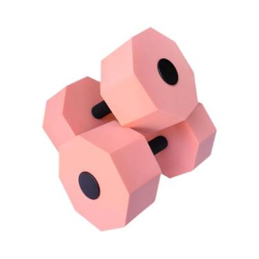 Imagem de UGPLM 2 peças halteres aquáticos acessórios EVA pesos de água pesos de piscina halteres para treino de fitness esportes aquáticos adultos, Rosa