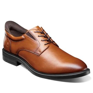 Imagem de Nunn Bush Sapato masculino Kore Ez Hero, bico liso, Oxford, antiderrapante, fácil de tirar e com cadarço leve, Conhaque, 12 X-Wide