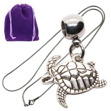 Imagem de Dave The Bunny Colar de tartaruga marinha - Joias decorativas - Ótimos presentes de tartaruga marinha para amantes do oceano - Ótimo acessório para entusiastas da marinha
