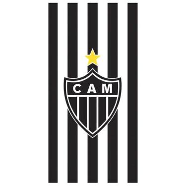 Imagem de Toalha de Banho e Praia Döhler Atlético Mineiro Preto e Branco, Única