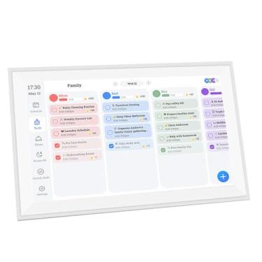 Imagem de Luqeeg Agenda Digital Inteligente, 15.6 Polegadas 1080P Tabela Eletrônica de Tarefas para Montagem na Mesa com Suporte e Tela Sensível Ao Toque FHD para (Plug dos EUA (100-240V))