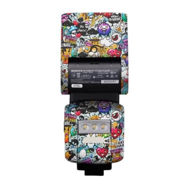 Imagem de HVL-F60RM Película de vinil anti-arranhões Casaco protetor de câmera Flash Adesivo Wrap Film Body Protector Decalque Skin para Sony HVL-F60RM (Graffiti White)