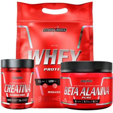 Imagem de Kit Nutri Whey 907g + Creatina 60 Caps + Beta Alanina 123g Integral - 