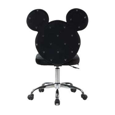 Imagem de Impressions Vanity Mickey Mouse Cadeira giratória de 360 graus para quarto, cadeira de maquiagem sem braços com 5 rodas, altura ajustável do assento, base de metal e assento acolchoado de poliuretano
