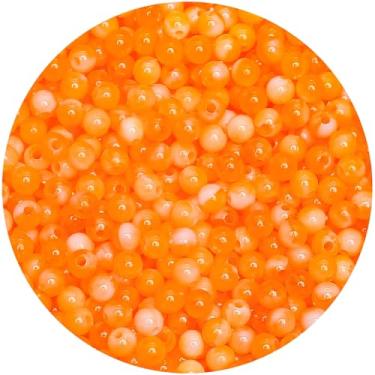 Imagem de 1000 peças de contas redondas de jade laranja de 6 mm, bolas de acrílico lisas, contas grossas de chiclete de resina plástica para fabricação de colar e pulseira, suprimentos de artesanato