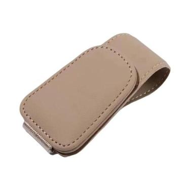 Imagem de Clipe Universal De Couro Para Viseira Solar, Suporte Para Óculos De So