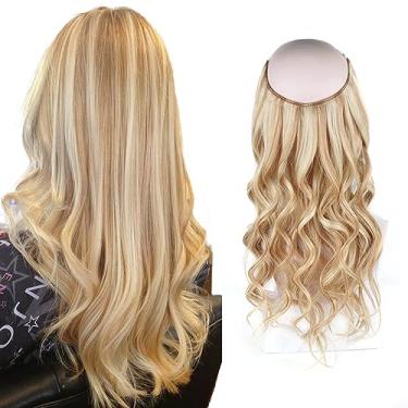 Imagem de Sassina Extensões de cabelo invisível, cabelo humano real com fio transparente, tamanho ajustável, clipes seguros, liso, natural, peça milagrosa, #P12/60, 50 cm, 120 gramas