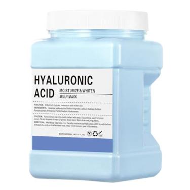 Imagem de Máscara de gelatina em pó para tratamentos faciais, máscaras faciais profissionais de gel natural, máscara de gelatina hidratante e hidratante para cuidados com a pele (ácido hialurônico)