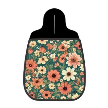 Imagem de Lixeira De Carro Organizador Lixinhocar Arte Floral Retrô Verde