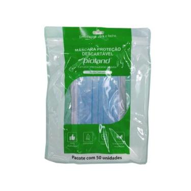 Imagem de Máscara Descartável Tripla Azul c/ Elástico c /50 - Bioland