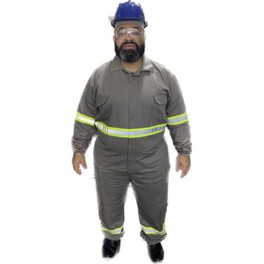 Imagem de Macacão Plus Size REFORÇADA de Brim Pesado com Faixa Refletivo Uniform