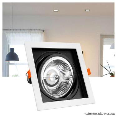 Imagem de Spot Embutir Taschibra Conecta Quadrado Recuado AR111 1x GU10, Branco/