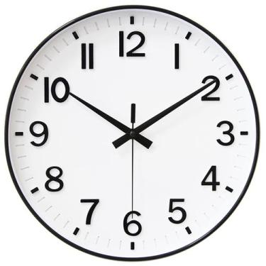 Imagem de Relógio de parede HZDHCLH branco analógico de 30 cm silencioso sem tiq