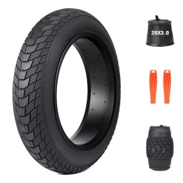 Imagem de MEGHNA Fat Bike Tire 50.8 cm Pneu de bicicleta elétrica Fat Tire 50.8 x 7.6 cm (75-406) Heavy Duty Knobby Antiderrapante Dobrável Pneu Todo Terreno para E-Bike Snow Bike Kids Bike, 1 conjunto de 50,8