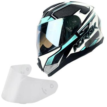 Imagem de Capacete Moto Norisk Razor Speedmax Verde Viseira Azul Light, PRETO VE