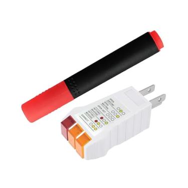 Imagem de MERIGLARE Testador de tomada Plug in Dispositivo de teste de continuidade para avaliação elétrica Testador de aterramento para aterramento de fronhas e carpetes