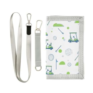 Imagem de IHCVHQX Carteira infantil para meninos, caminhões de lixo, carteira infantil com três dobras para adolescentes, mulheres e homens, Padrão de golfe esportivo