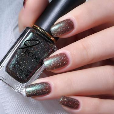 Imagem de Wimocasy Esmalte de unhas de secagem rápida, 8 ml, brilho holográfico, esmalte, esmalte, para arte de unhas, #35