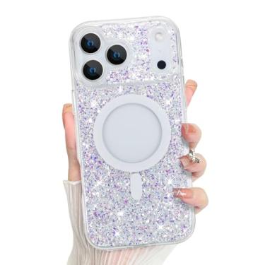 Imagem de Bonoma Para Max Case 2025 Brilhante Glitter Bling Back, suporte magnético para MagSafe à prova de choque, cristal e proteção de alta qualidade para meninas e mulheres - Cristal brilhante