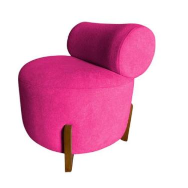 Imagem de Poltrona Decorativa Mônaco Veludo Rosa Pink - Mansão Decor