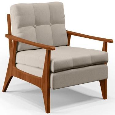 Imagem de Poltrona Encosto Ripado Emília Linho Cru - LYAM DECOR