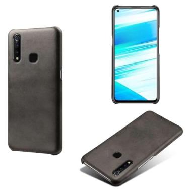 Imagem de Capa para vivo Z1 Pro,Proteção contra quedas,Casca de volta de cor sólida simples,Design de couro de imitação de plástico-Black