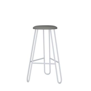 Imagem de Banqueta Alta Ginger Courino Venus Cinza Est.branca