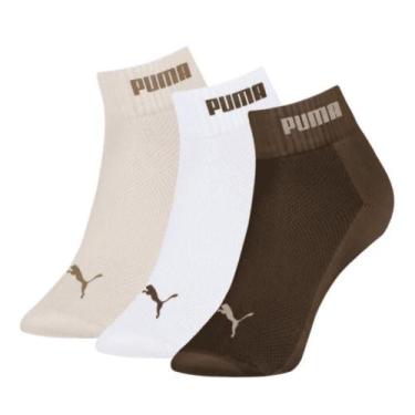 Imagem de Kit 3 Meia Puma Cano Baixo Feminina 34/38, Off white, Branco, Castor, 