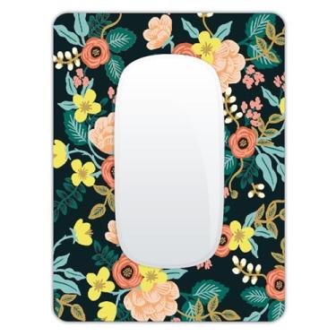 Imagem de Mouse pad pequeno, mini mouse pad 15 x 20 cm com base de borracha antiderrapante para bandeja de teclado, laptops, mouse sem fio, casa, escritório, viagem, lavável e portátil (flores coloridas)