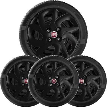 Imagem de 4X Calota Fiat Palio Uno Siena Aro 14 Preto 231Cb